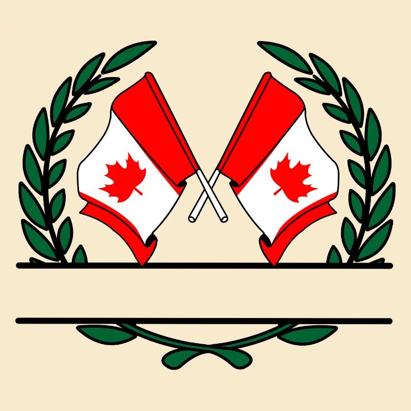 Bannière de couronne de laurier de Drapeaux Canada