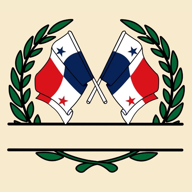 Flags Panama laurel wreath banner