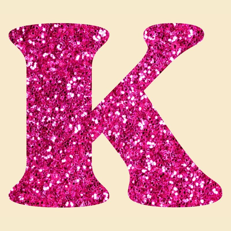 Buchstabe k rosa Glitzer