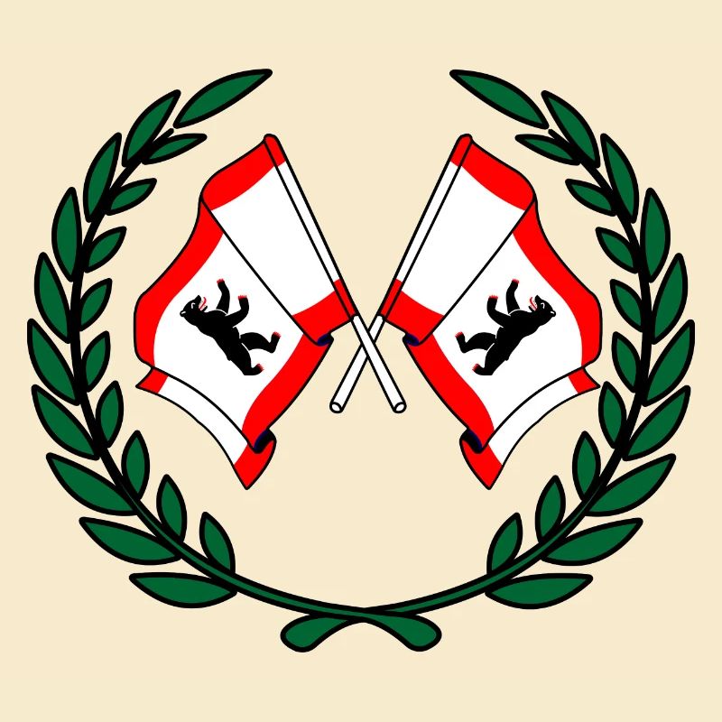 Flags Berlin laurel wreath