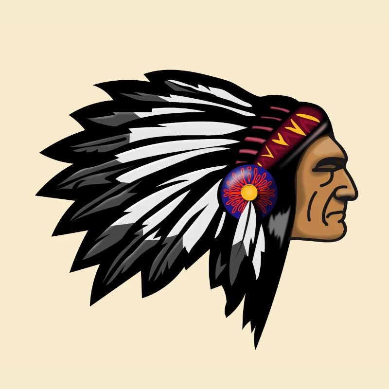 Proud Indian Chief Face Head Side