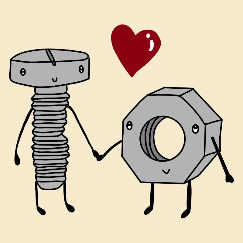 Schraube und Mutter in love
