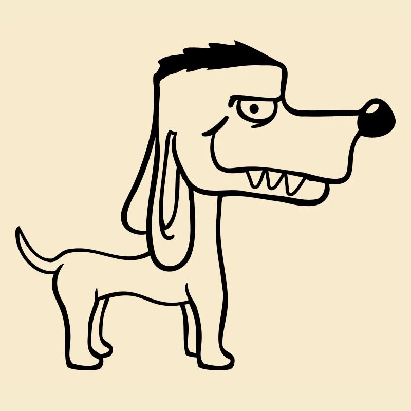 Dog Stands Bad Guy Teeth Monster Fun