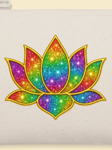 Funkelnder Lotus in Regenbogenfarben