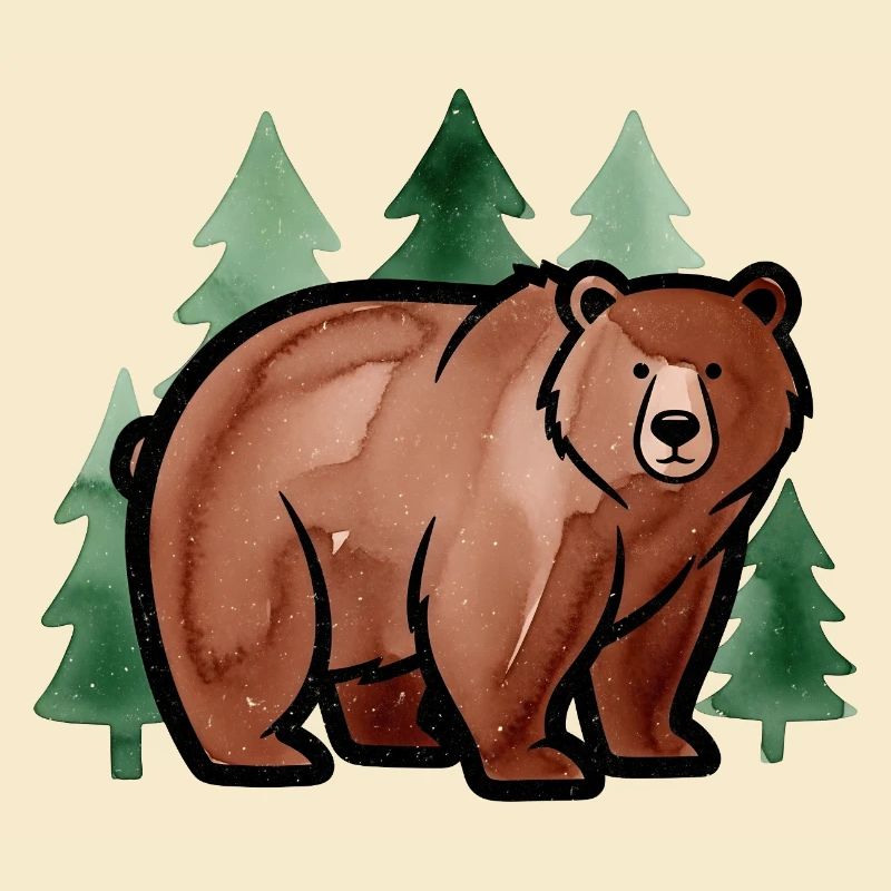 Waldbär in Aquarellstil