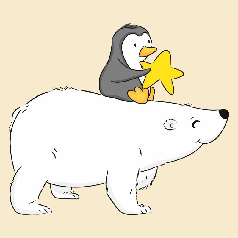 Eisbär mit Freund Pinguin