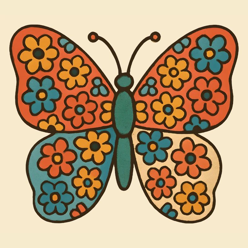 Schmetterling mit Blumenmuster