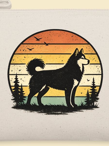 Waldwolf Retro-Sonnenuntergang