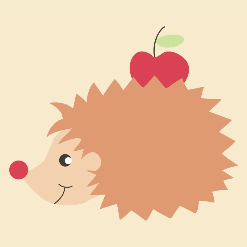 Igel mit Apfel