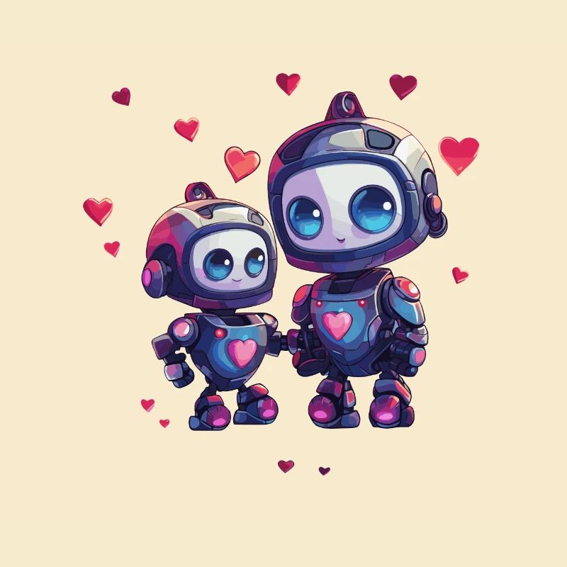 Roboter Mutter mit Kind Design