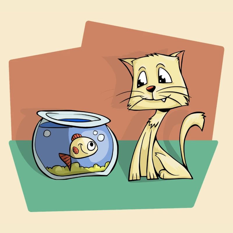 Katze mit Fisch
