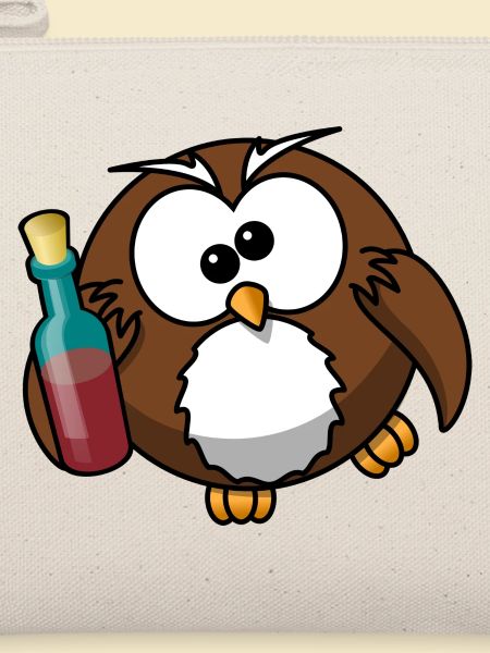 betrunkene Eule mit Wein