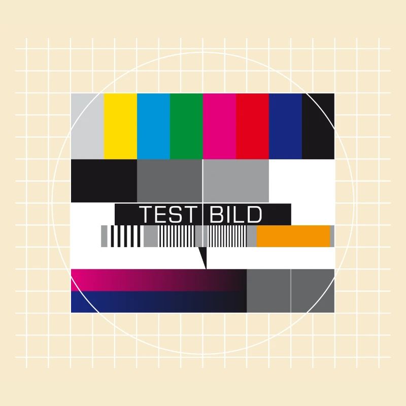 Test image television screen broadcast closing display