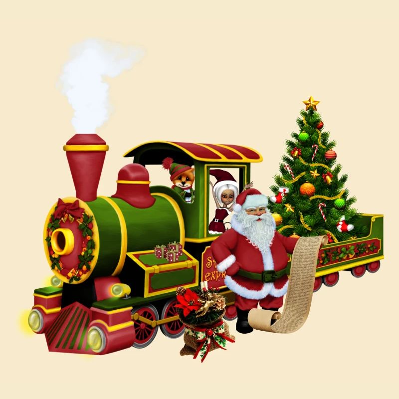 Santa avec un train