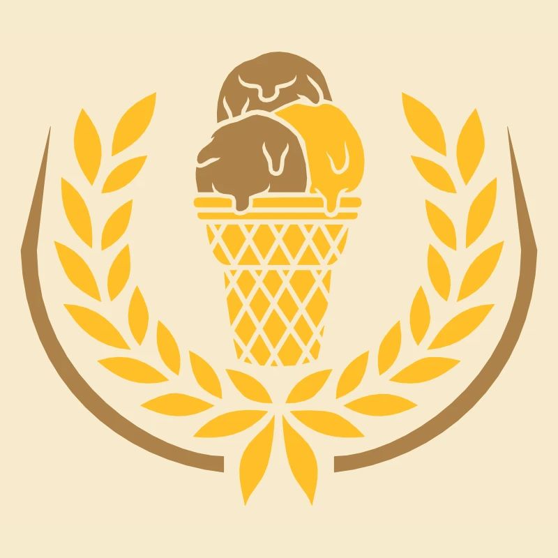 Lorbeerkranz Eis Waffel Schokolade