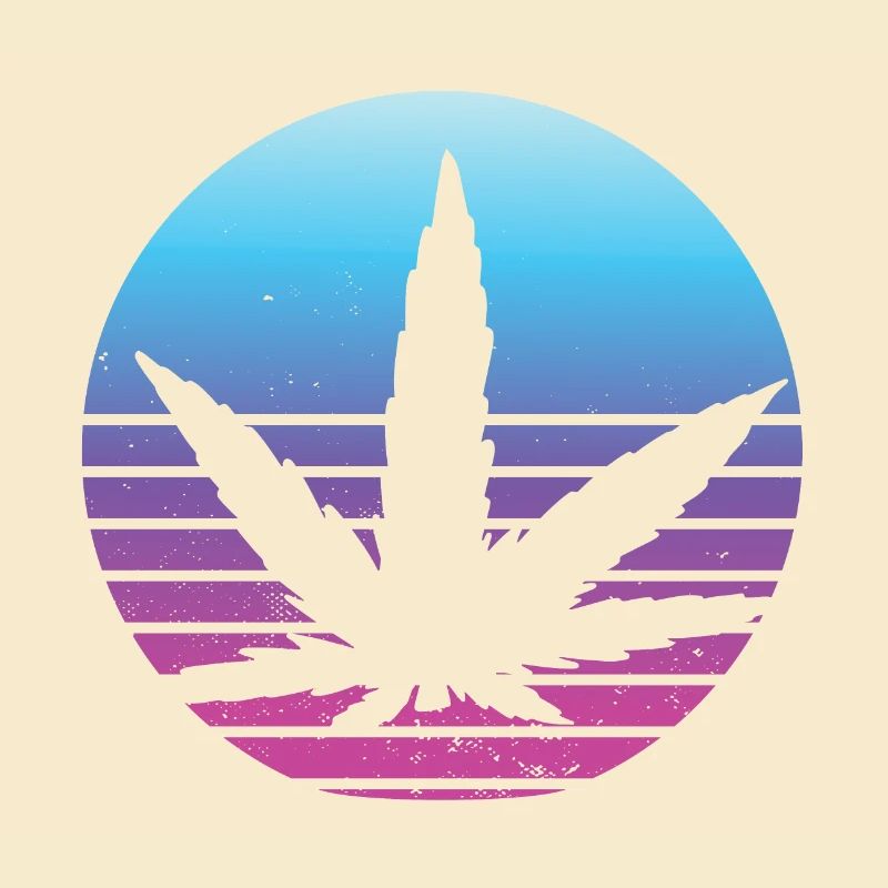 Cannabis Leaf Retro Coucher de soleil