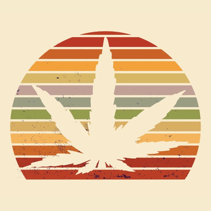 Cannabis Leaf Retro Coucher de soleil
