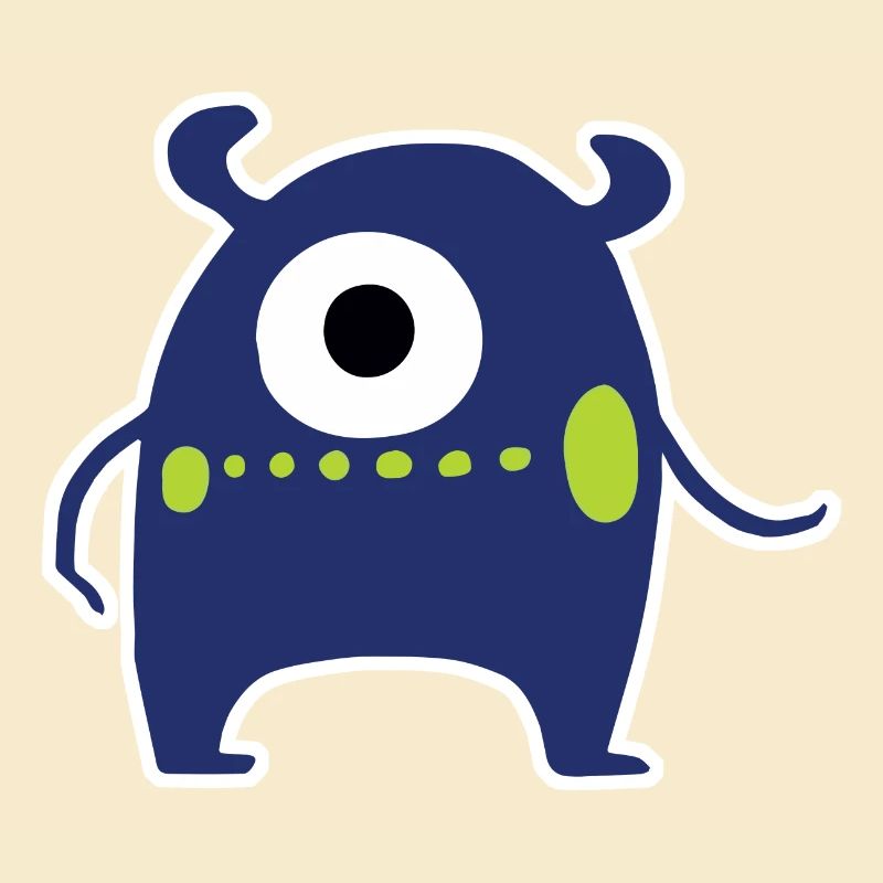 Monstre Cyclope bleu marine | Extraterrestre Chibi mignon