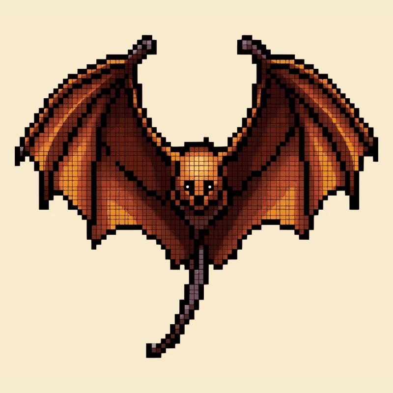 Flying fox in classic 8 bit retro graphics