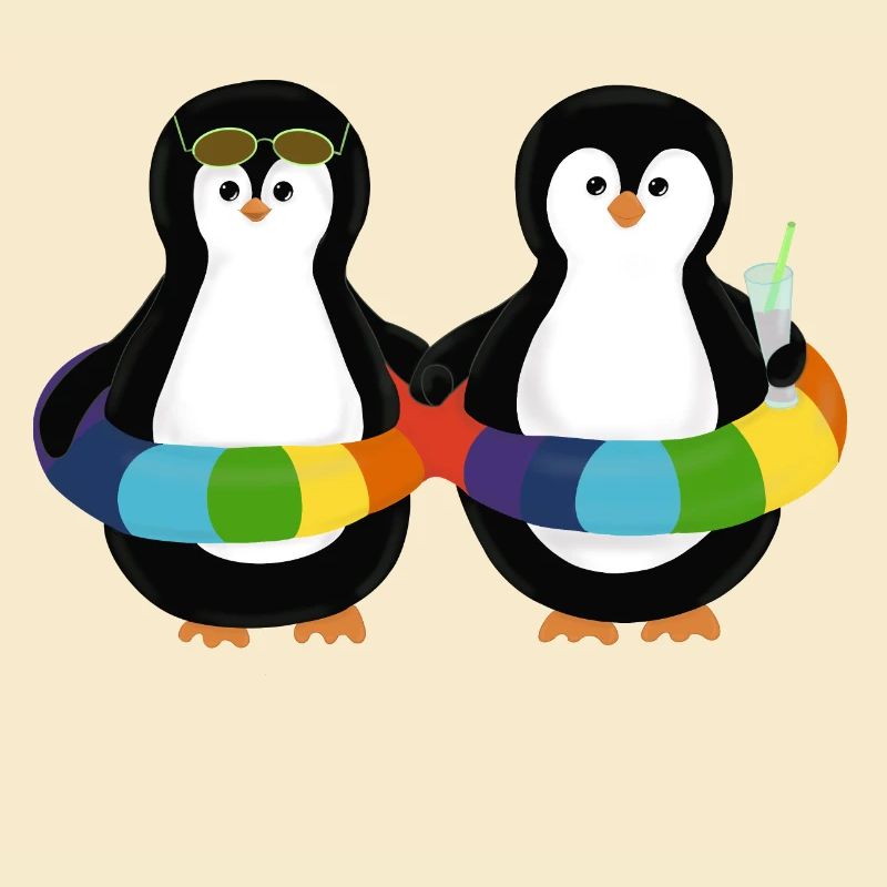 Pingouins dans le ring de natation