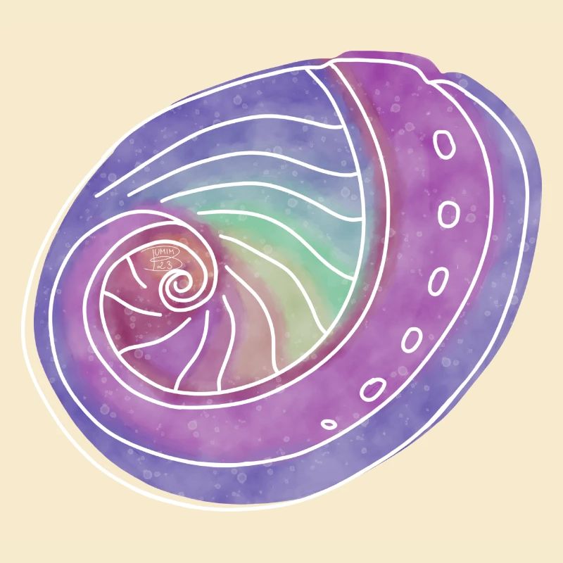 "Abalone", Boho Line Art Design, Serie "Shells"