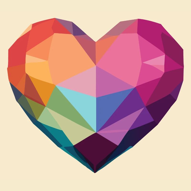 Liebe - Low Poly Herz