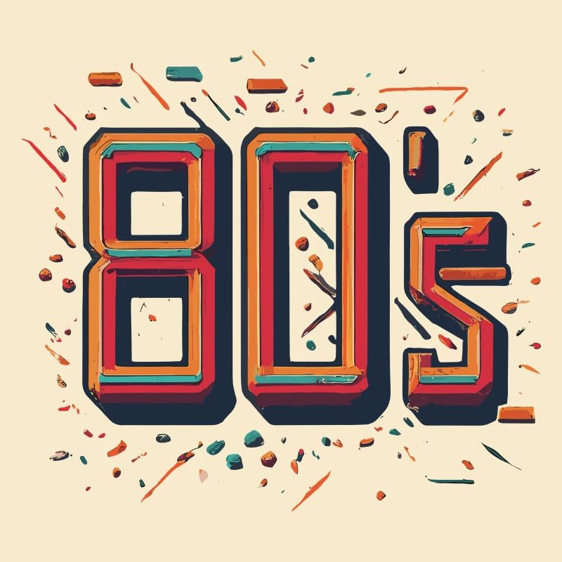 Leuchtende Neon-80er Jahre Design