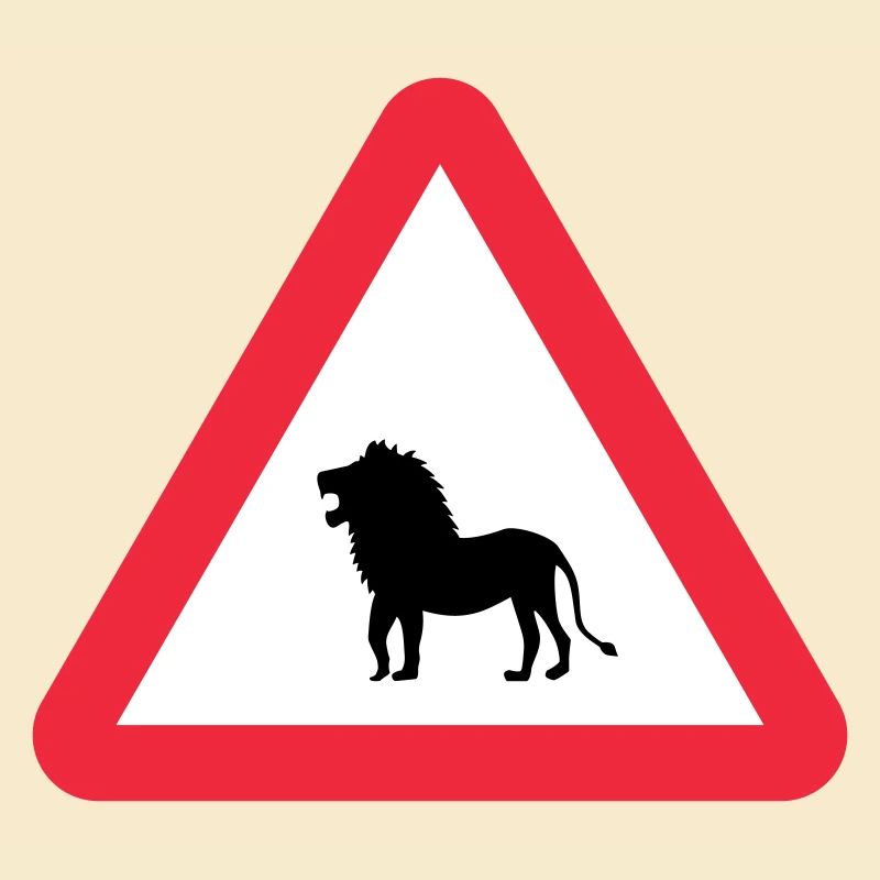 Caution Lion Warning