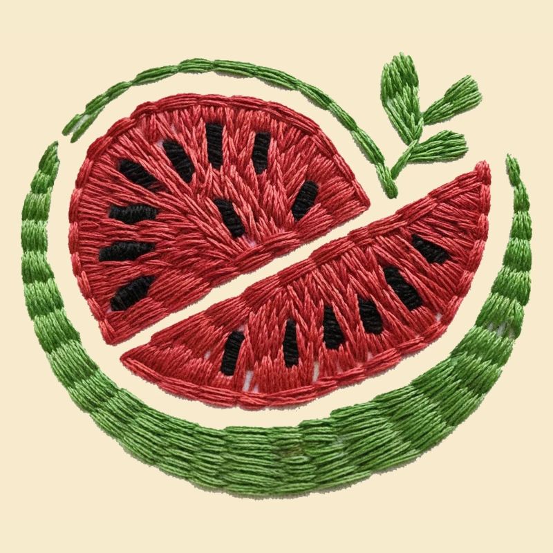 Pastèque brodée