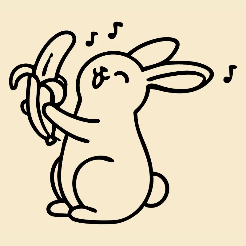 singender Hase mit Banane