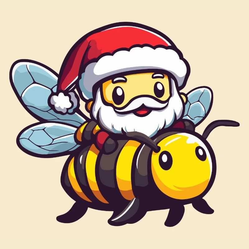 Biene Weihnachtsmann Cartoon