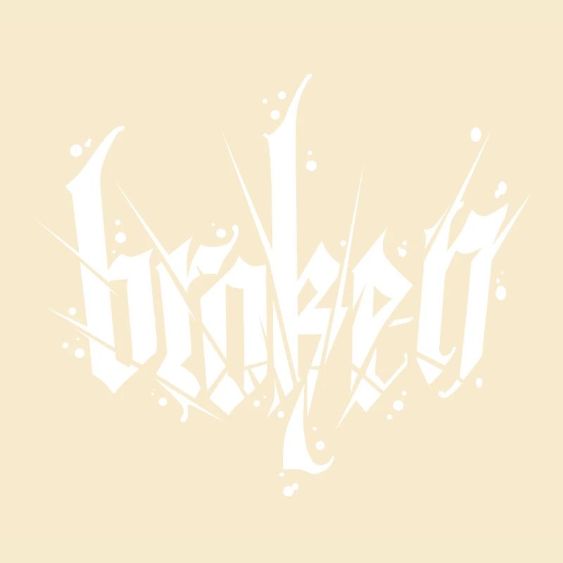Broken Calligraphy Dark Lettering