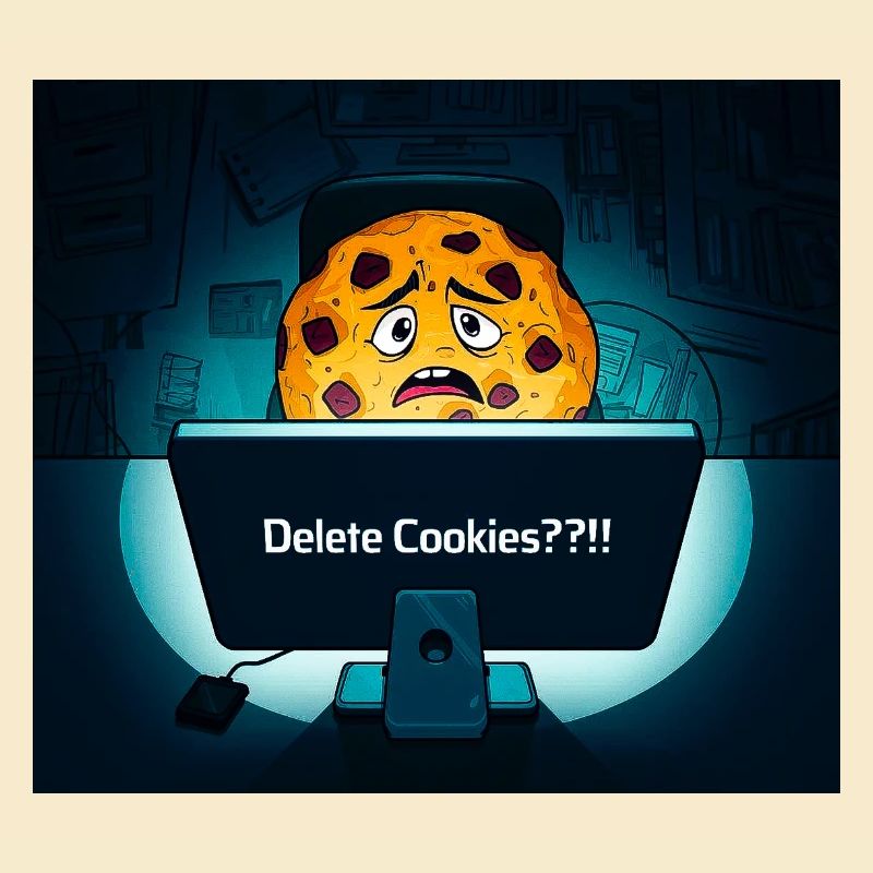 Shy Cookie at Computer