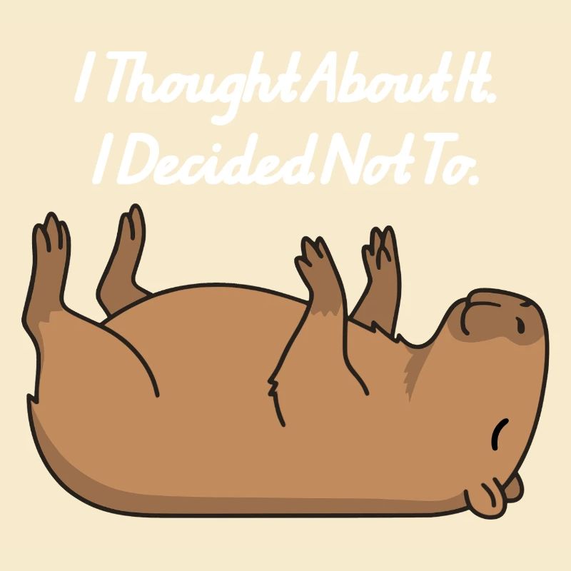 Capybara Lying Humor Procrastination Sloth