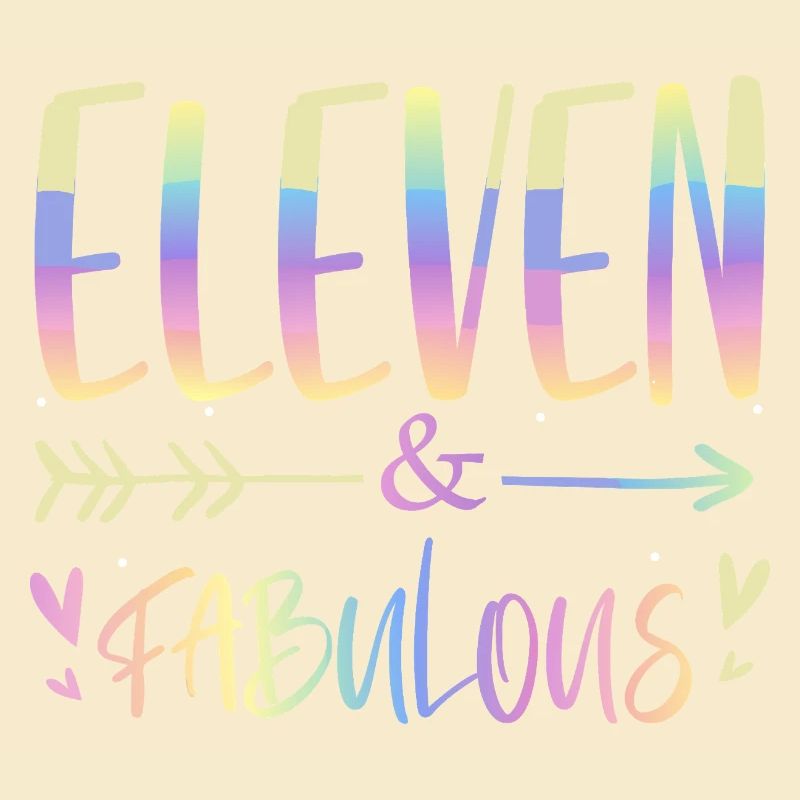 Eleven & Fabulous Rainbow Script