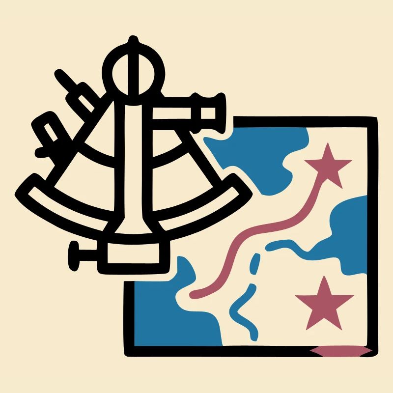 Sextant Navigation Map Vector