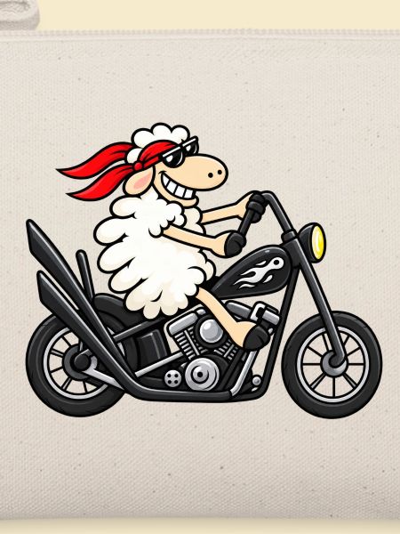 Biker Schaf auf Chopper