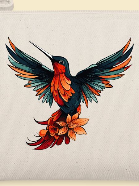 Kolibri Vogel Bunt mit Blumen