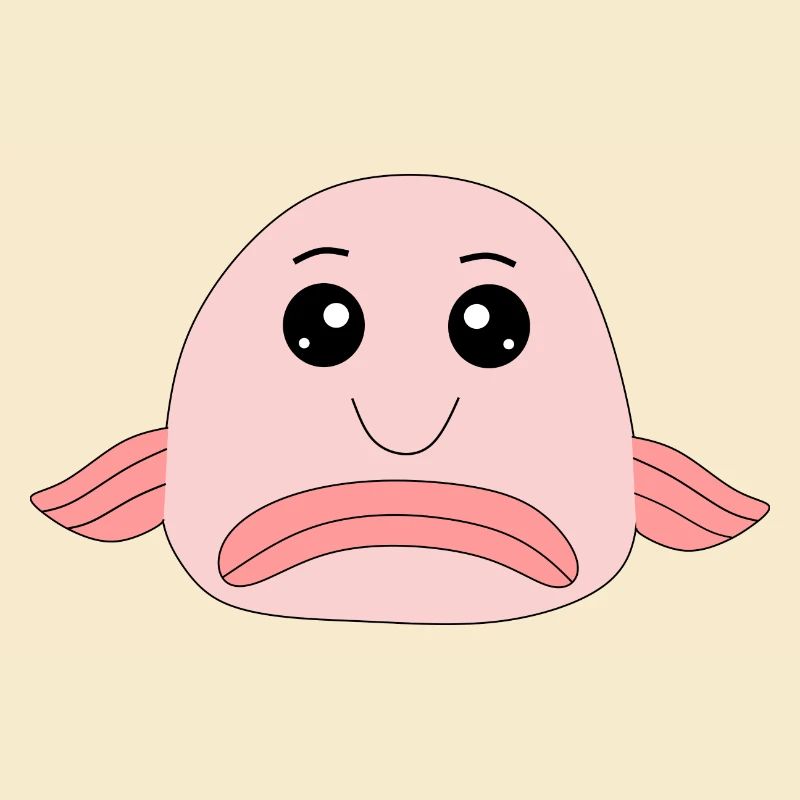 Blobfisch Fisch Comic hässlicher Fisch