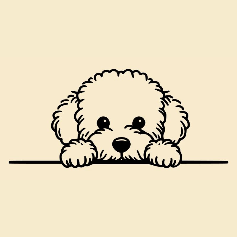 Peeking Maltese - Maltipoo Vector