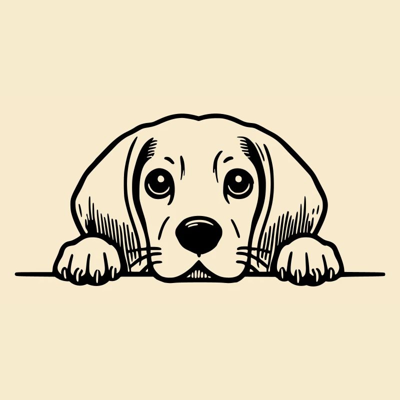 Peeking Beagle Vektor