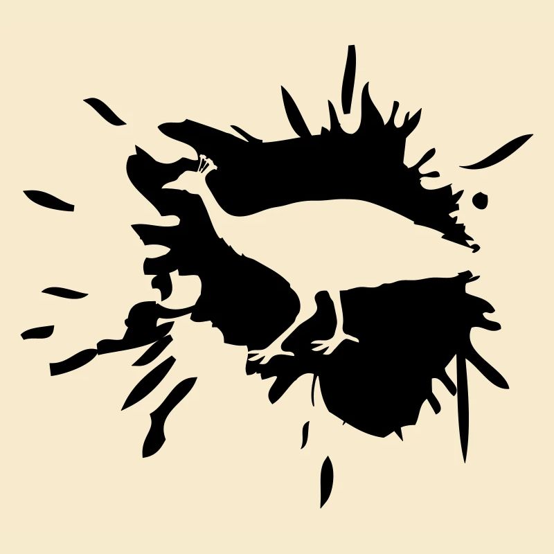 dab dripping graffiti paint splatter bird silho