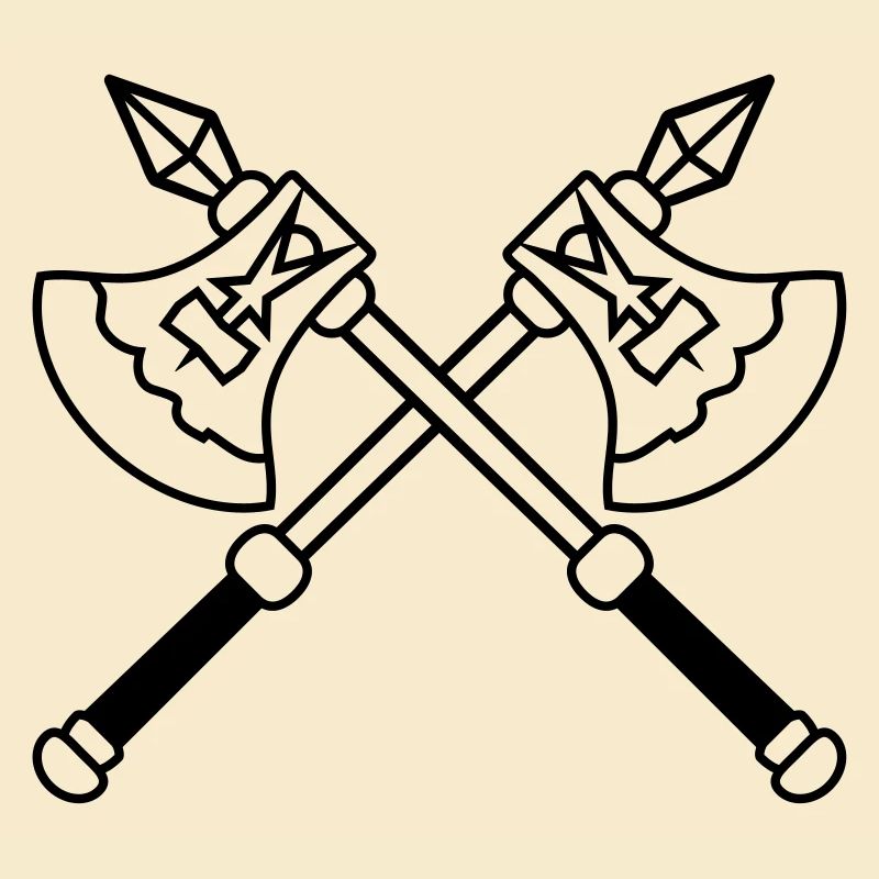 Gekreuzte Krieger Aexte