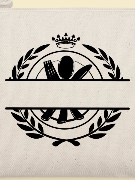 Besteckmenü-Logo mit Krone