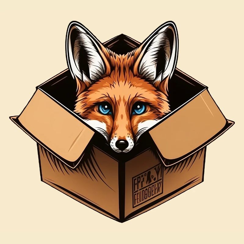 Fuchs in einer Kiste