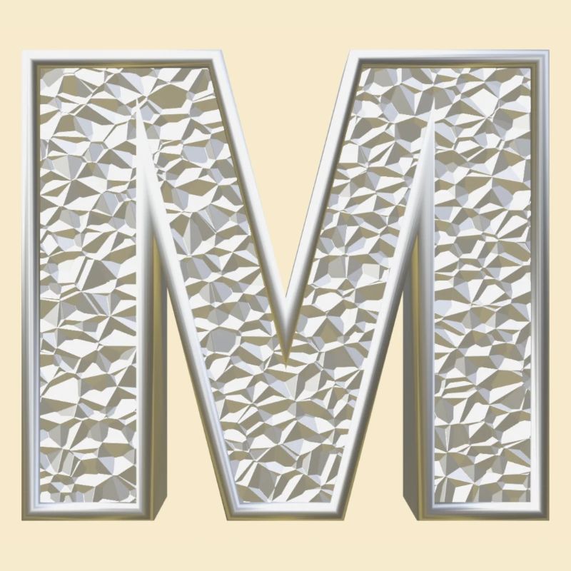 M, lettre, lettre M, initiale, initiale M, monogramme,