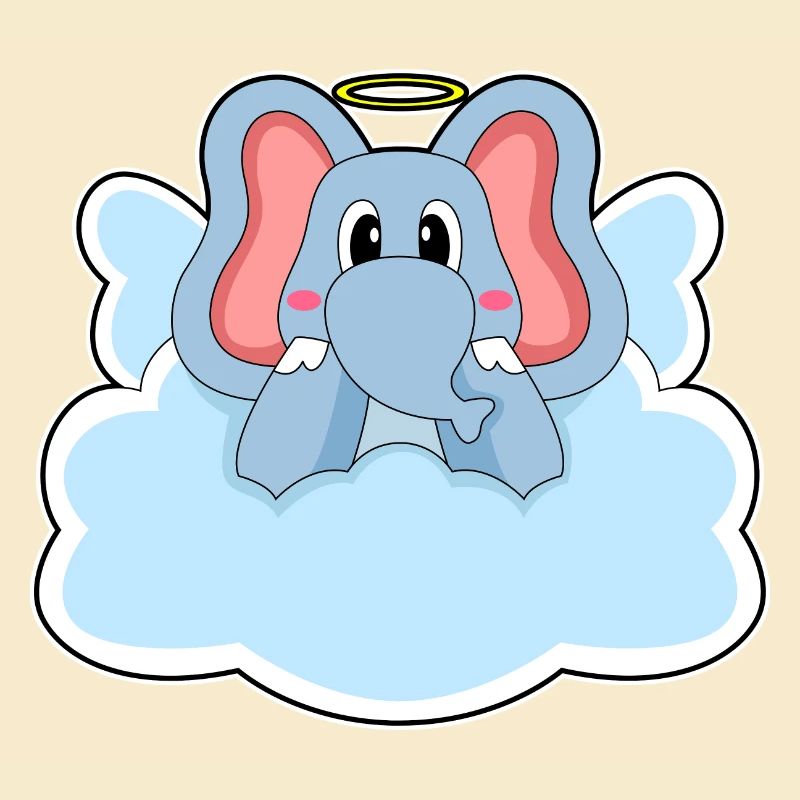 Elefant Engel Wolken