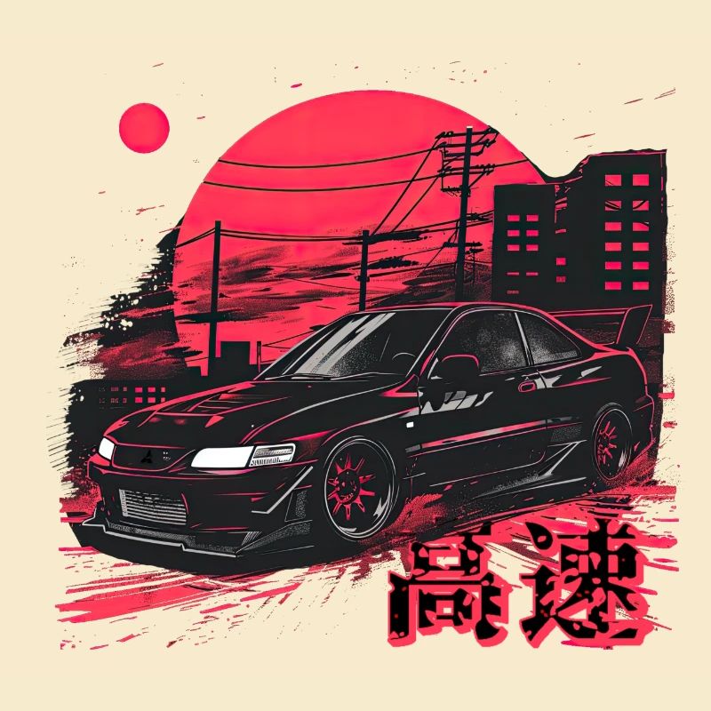 Schwarzer Lancer Evo | Klassisches JDM