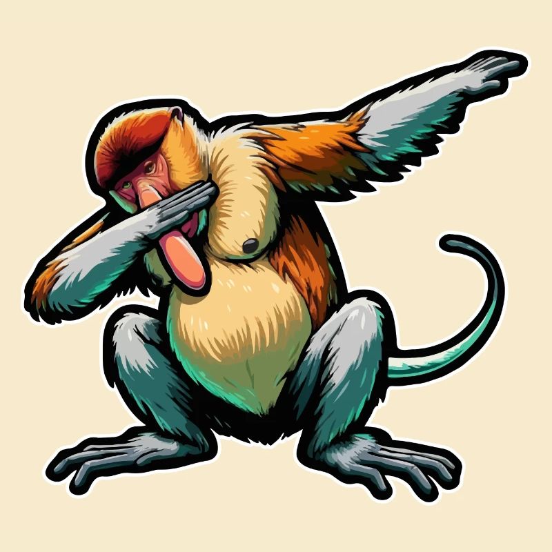 Proboscis Monkey Dabbing Monkey Gift Monkeys