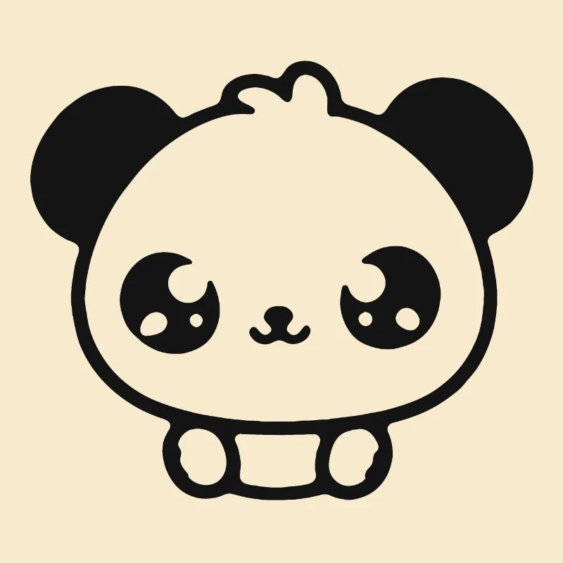 Cuddly Panda Head Illustration